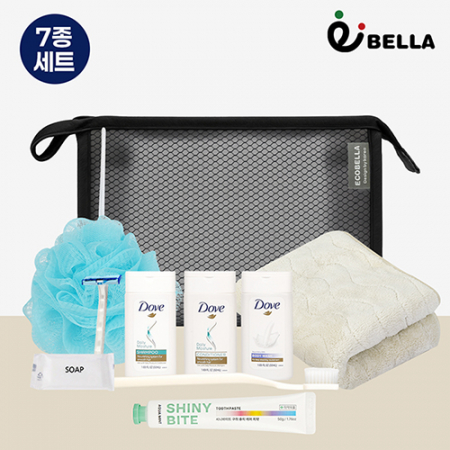 [에코벨라] 투톤 배색 메쉬파우치 7종 여행용 세트 (C) #3