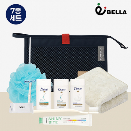 [에코벨라] 투톤 배색 메쉬파우치 7종 여행용 세트 (B) #3
