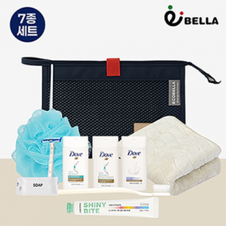 [에코벨라] 투톤 배색 메쉬파우치 7종 여행용 세트 (B) #2