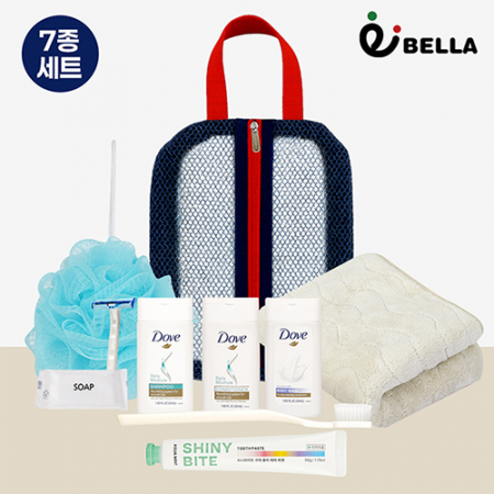 [에코벨라] 투톤 배색 메쉬파우치 7종 여행용 세트 (A) #3