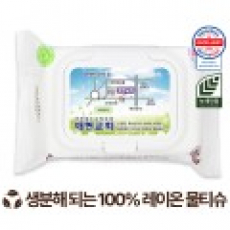 전도 에코닉 화이트 생분해 원단 캡형 물티슈 미세플라스틱 ZERO 40g 25·30매