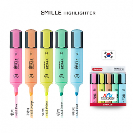에밀 타원 형광펜 5색 세트 #3
