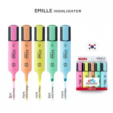 에밀 타원 형광펜 5색 세트 #2