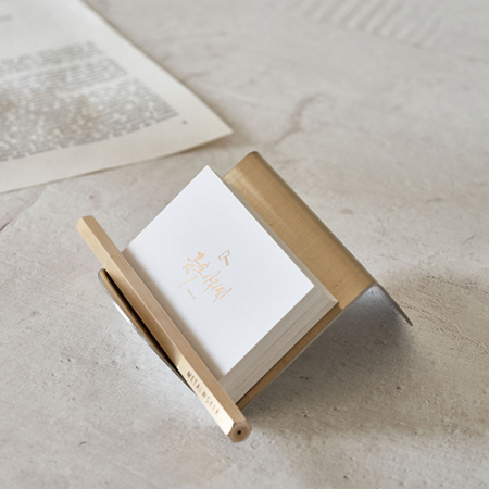 라운드 메탈 골드 명함꽂이 거치대 홀더(이니셜각인) #5