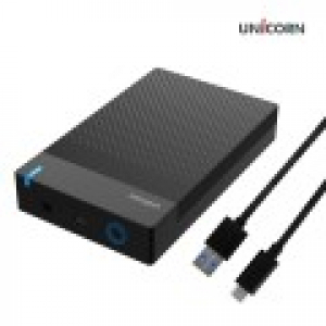 [유니콘] 3.5인치 HDD 외장하드케이스 USB3.2 Gen1 C to A타입 원터치슬라이드조립 HDD-500V