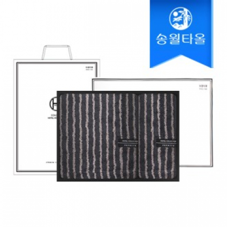 송월타올 호텔컬렉션 스트라이프 솔리드 기프트세트(솔리드68바스1+솔리드44세면1)+쇼핑백 #2