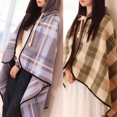 루무드 패턴특대 후드 망토 담요 #3