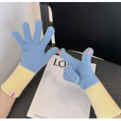 구멍 손가락 장갑 투톤 니트 남여공용 핑거홀