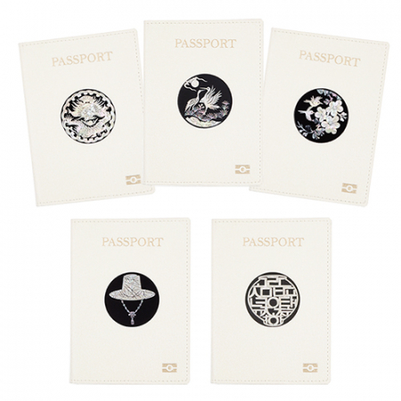 한지가죽 명함지갑 나전칠기 아이보리 카드지갑 한국 전통 공예품 외국인 선물 비건가죽