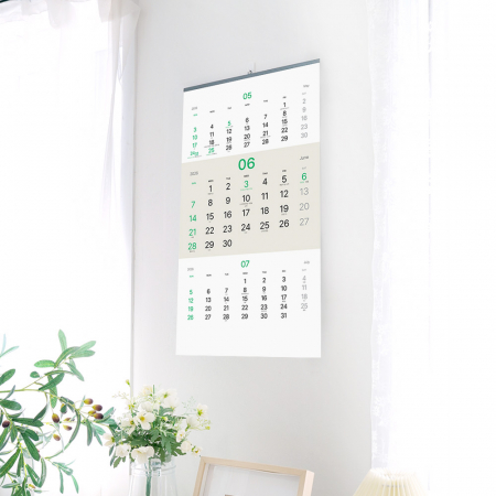 2026년 벽걸이 달력 3단 모던 숫자판 380x700 #4