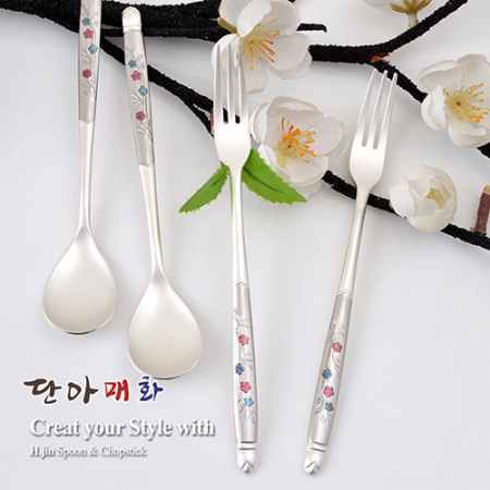 H.jin현진 단아매화 은티스푼포크 4p세트 #4