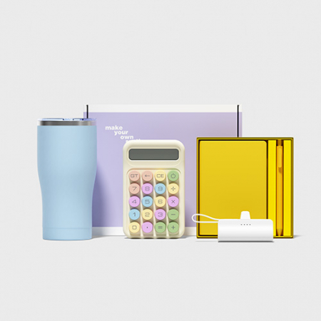 루티네 선물세트 팔레트 텀블러+노트볼펜세트+계산기+보조배터리 #3