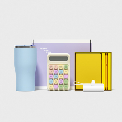 루티네 선물세트 팔레트 텀블러+노트볼펜세트+계산기+보조배터리