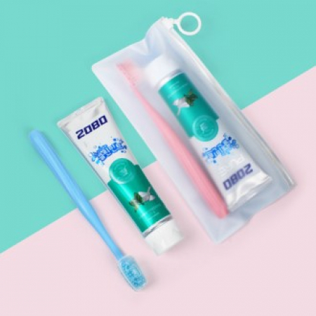 애경 2080 퓨어 클린민트 치약 125g+부케가르니 미세모칫솔+지퍼백 #2