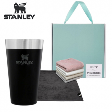 스탠리 파인트컵 블랙 산리오캐릭터즈 타올 수건 기프트 선물세트 #3