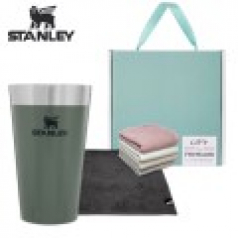 스탠리 파인트컵 그린 산리오캐릭터즈 타올 수건 기프트 선물세트