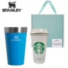 스탠리 파인트컵 블루 스타벅스 리유저블 기프트 선물세트