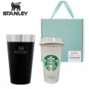 스탠리 파인트컵 블랙 스타벅스 리유저블 기프트 선물세트