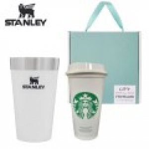 스탠리 파인트컵 화이트 스타벅스 리유저블 기프트 선물세트
