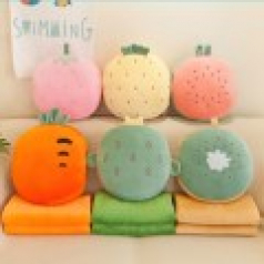 낮잠 과일 쿠션 휴대용 담요 포켓
