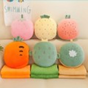 낮잠 과일 쿠션 휴대용 담요 포켓