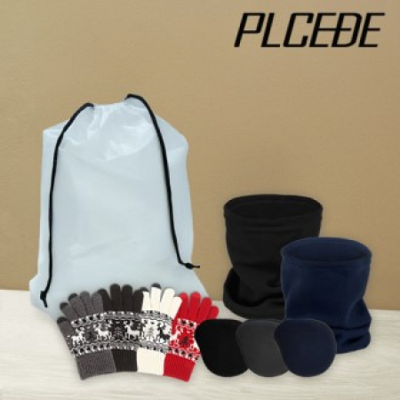 플씨드 겨울 4종 EVA파우치 C세트 (폴라폴리스 넥워머+스마트 터치 사슴장갑+왕 귀마개) #2