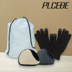 플씨드 겨울 3종 EVA파우치 I세트 (전사 귀마개+무지 니트 터치 장갑)