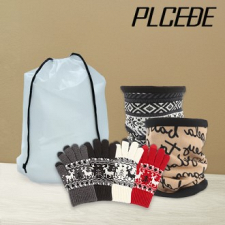 플씨드 겨울 3종 EVA파우치 E세트 (디자인 넥워머+스마트 터치 사슴장갑) #2