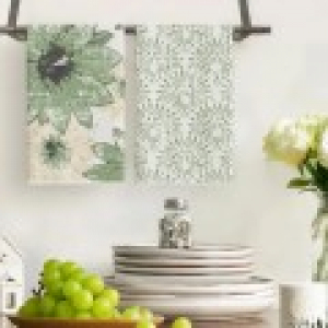 623 그린 내추럴 주방 타월 4개 세트