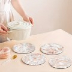 611 로즈 골드 마블 우드 플레이스 매트 4P