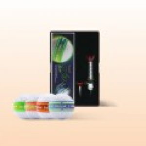 볼빅 엑시아 네온(3pc) 3구 자석티 세트 골프공 로고인쇄