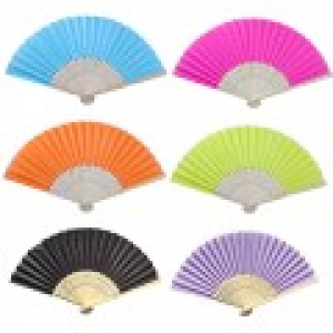 로페리아 대나무 접이식 솔리드 부채(0215617)