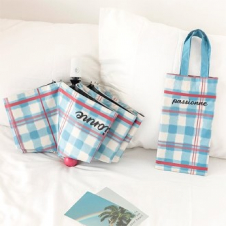 로페리아 빈티지 블루체크 데일리 3단자동우산 0215504 #2