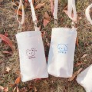 캔버스 동물 텀블러 물병 파우치 K2588