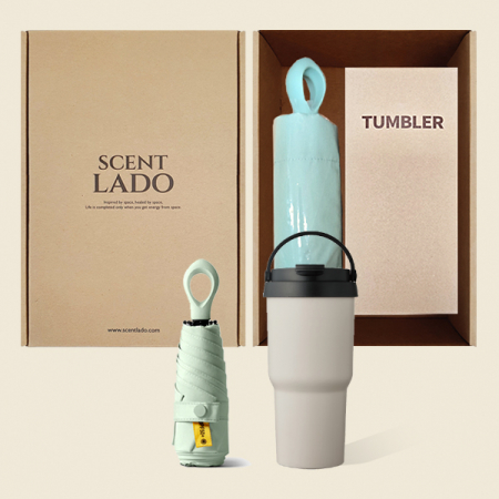 센트라도 멀티고리 5단 양우산 + 라운드 핸들 텀블러 세트 #5