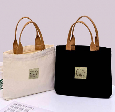 캔버스 미니 베어 에코백 드링크백 학교 학원 여행 가방 텀블러 핸드백 단체 선물 #3