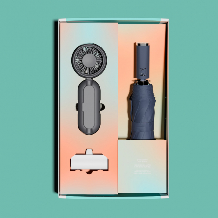 루티네 선물세트 베이직 3단 자동 우양산 + 우산애착 미니 선풍기 + 보조배터리 #5