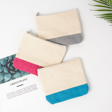 코튼앤코 배색지퍼파우치 밑폭형 20x15x높이4 #3