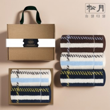 송월타올 CM체크라인 2p 프리미엄수건 세트 #2
