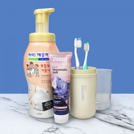 아이깨끗해 보들보들 거품샤워 바디워시 700g + 양치컵 + 핑크솔트 치약 120g + 2080 이중 미세모칫솔 #3