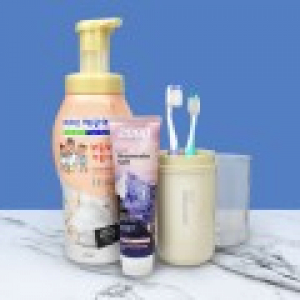 아이깨끗해 보들보들 거품샤워 바디워시 700g + 양치컵 + 핑크솔트 치약 120g + 2080 이중 미세모칫솔