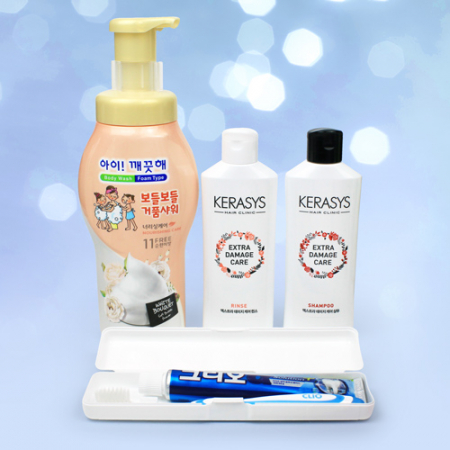 아이깨끗해 보들보들 거품샤워 바디워시 700g + 캐라시스 샴푸 + 린스+ 크리오 휴대용 양치세트 #3