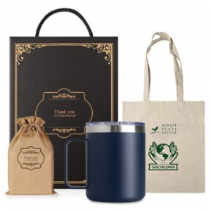 텀블러 고급 부직포백 기프트세트 스텐머그컵1개 에코백1개