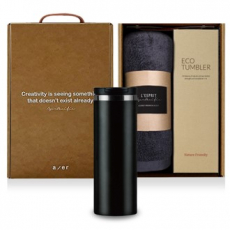 레스쁘리 고급 더벅스텀블러 세트 F, 텀블러 450ml+타올