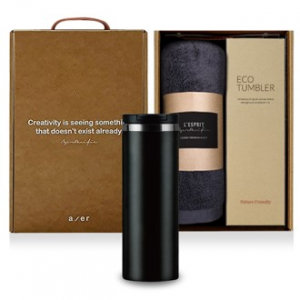 레스쁘리 고급 더벅스텀블러 세트 F, 텀블러 450ml+타올