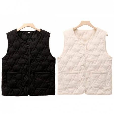 따뜻한 경량조끼 패딩조끼 양모조끼 여성 베스트 #2