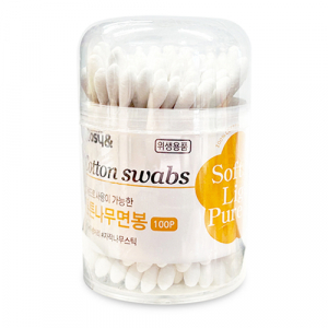 다용도 순면 원통케이스 면봉 K60, 면봉