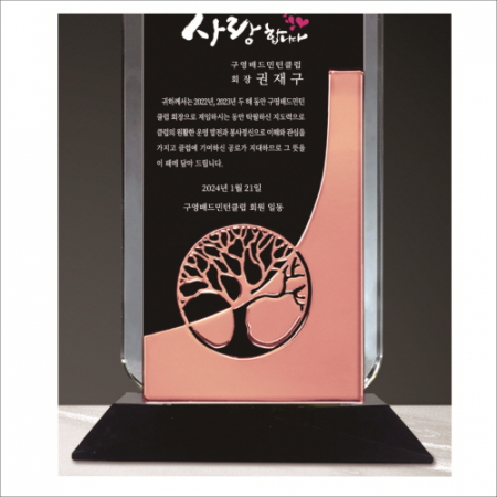 감사합니다 투톤 크리스탈 상패 422 -나무 #4