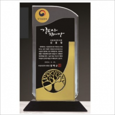 투톤 크리스탈 상패 421 -나무