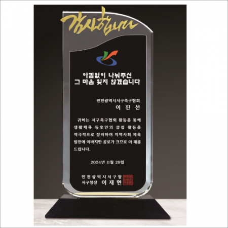 감사합니다 투톤 크리스탈 상패 419 #5